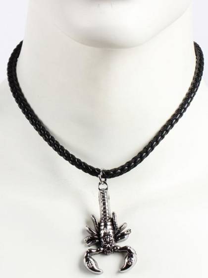 Hot Punk Gothic Street Style Scorpion Pendant Leather Strap Necklace Fashion Jewelry Club Wear