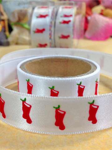 Chritmas Stocking Sock Silk Fabric Tape Masking Tapes For DIY Festival Decorative Crafts Gift Wrapping Stickers
