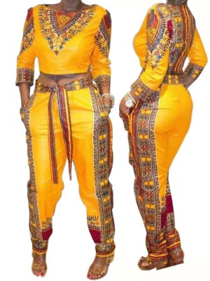 Sexy Fashion Perspective Style 2PCS Decorated Loose Suit Long Sleeve Crop Top Elastic Pants