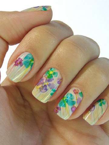 Women's  DIY Painting Natural Floral Nail Art Decals Nails Wraps  Nail Tools Manicure