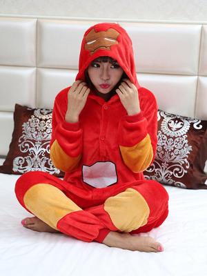 Winter Unisex Adult Pajamas Cut Captain Sleepwear Iron Man Hooded For Adults Pijamas