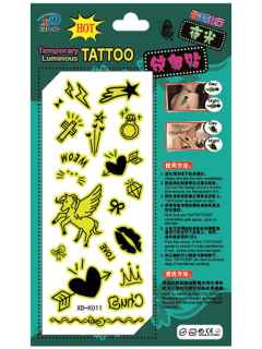 Unisex Fashion Flying Horse Lip Heart Cross Noctilucous Waterproof Tattoo Stickers  Decals Temporary Tattoo