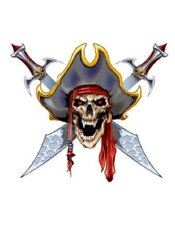 Fashion Sword Skull Pirate Waterproof Tattoo Stickers  Decals Temporary Tattoo