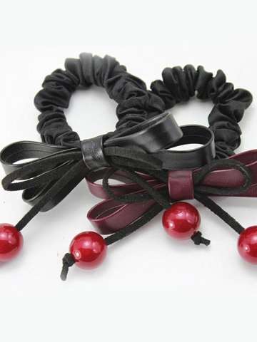 Christmas Gifts Bowknot Cherry Decorated Hair Ring Hair Band Women's Hair Accessories High Elastic Hair Ropes