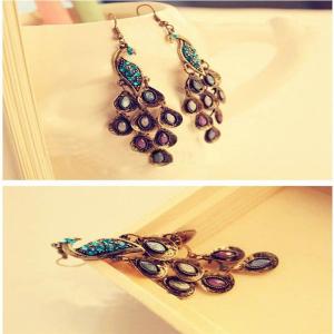 Hot Selling New Arrival Fashion Prancing Jingle Earrings Vintage Peacock Earrings