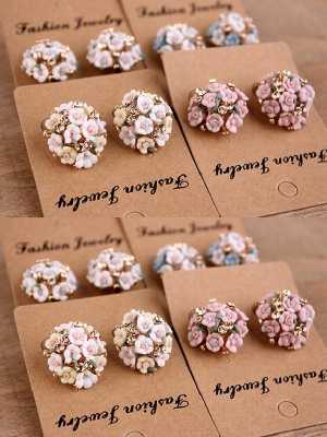 Stud Earrings for Women Brincos Grande Pendientes Mujer 2015 boucle Jewelry Women Fashion Flower Earrings
