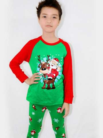 Autumn Baby Clothes Pyjamas Clothing Sets Christmas O-neck Long-sleeve Sleepwear Casual Roupas Infantis Menino Kids Tracksuit Leisure Wear