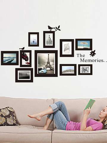 DIY Picture Photo Frame Set Wall Black Sticker Vinyl Decal Decor Home Art