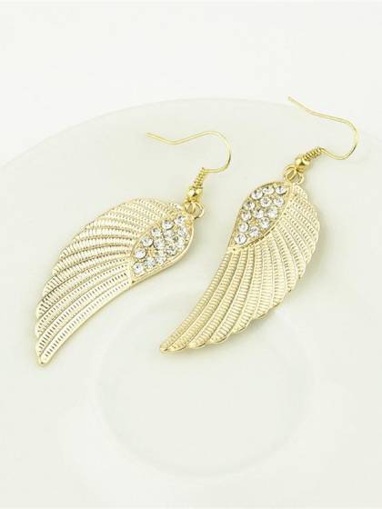 Women's Hot New Fashion Rhinestone Angel Wings Earrings Silver Gold