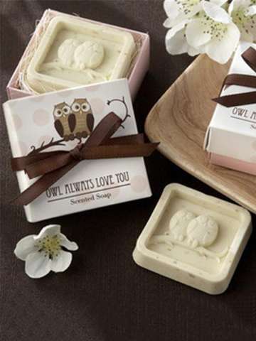 Creative Gift Handmade Mini Scented Soap Owls Pattern Design Soap For Wedding Xmas Party