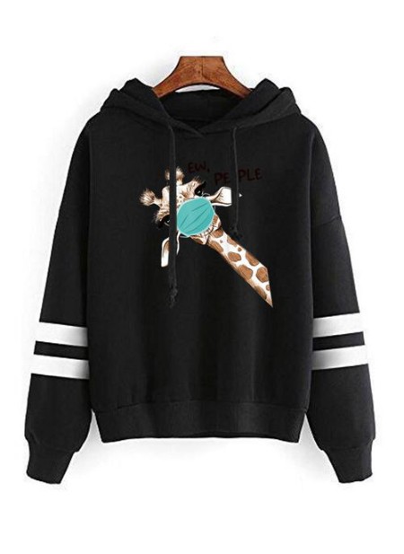 Animal Casual Hooded Sweatshirts 