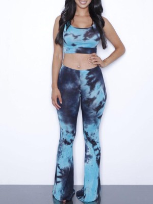 Women's Strapless Bandage Clubwear Suits Sleeveless Solid Sexy Suit Set Top+Full Pants