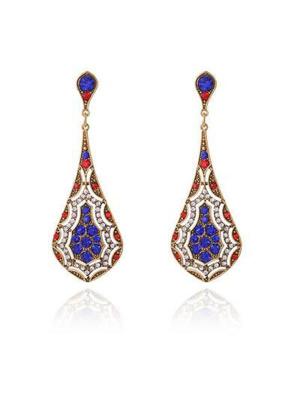 Women Fashion Bohemia Rhinestone Earrings Tear Drop-shaped Earrings