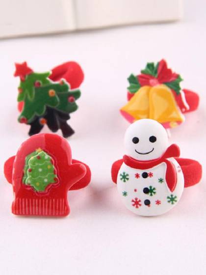 Kids Girls Fashion Cartoon European Christmas Elastic Hair Bands Ghildren Rubber Hair Ring Band
