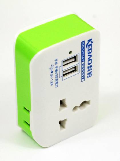 Multi-Function Socket 3 in 1 Dual USB Universal Socket Adapter Extend Wireless Plugs Outlet For Travel