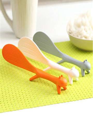 Lovely Kitchen Supplie Squirrel Shaped Ladle Non Stick Rice Paddle Meal Spoon