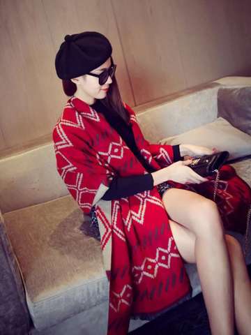 Korean Style Winter Women's New Wool All-match Geometry Rhombic Scarves Shawl