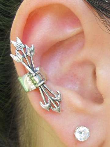 Fashion Unisex New Cool Personality Punk Style Retro Arrow Design Ear Clip Earrings
