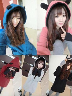 Cute Kawaii Japanese Style Ears Hooded Sweatshirt Sweater Pullover Top