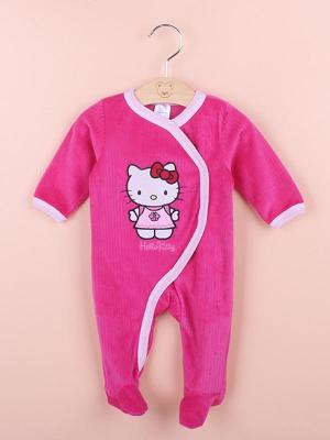 Spring Autumn New Fashion Baby Girls Infant's Wear Hello Kitty Children Kids Clothing Velvet Conjoined clothes Jumpsuit