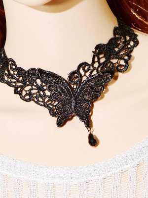 New Fashion Sexy Lace Butterfly Pattern Pendant Necklace Clavicle Necklace Jewelry Accessories