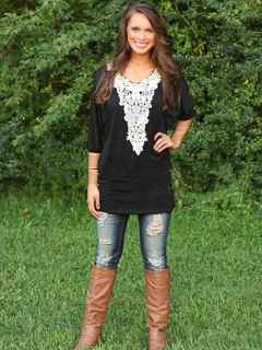 Women Front Lace Stitching Plus Size Shirt Bat Sleeve Pullover Long Tops Mini Dress