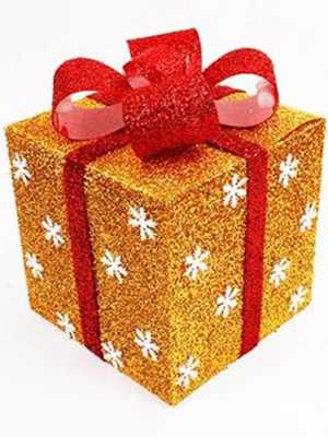 Foldable Snow Printed Christmas Gift Box Three-dimensional Quartet Gift Packs(25cm)