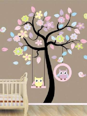 Owl Swing Tree Stickers Removable Diy Vinyl Quote Wall Sticker Poster Home decoration