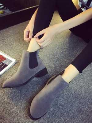 Low Heeled Booties Retro Motorcycle Boots Women's Suede Ankle Boots Martin Boots