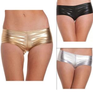 Sexy Women Shiny Metallic Hotpants Strentch Mini Shorts Pants Dancewear Clubwear