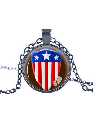 Hot Movie Film Vintage Jewelry American Superhero Captain America Pendant Necklace Logo Jewelry Round Star Pendant