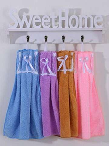 Cute Brand Microfiber Kitchen Towel Dish Cleaning Cloth Dishcloth Towel Washing Bathroom Bowknot Towel