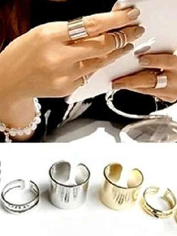 New Fashion Jewelry Hollow Finger Ring Gift For Women Girl Size Adjustable 1lot=3pcs(include 2,3,4 row)