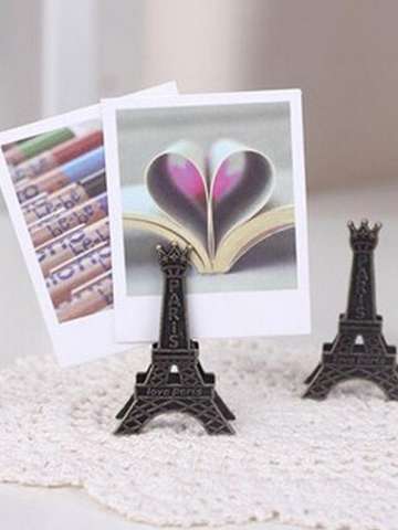 5PCS Vintage Eiffel Tower Metal Clip Writing Letter Photo folder Message Postcard Folders Memo Clip
