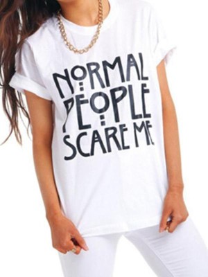 Harajuku Street Style Print Punk T-shirt Tops Tees Crew Neck Pullovers Basic Tees Plus Size