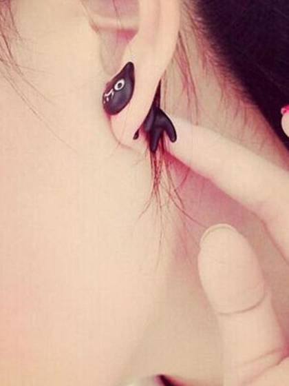 New Simple  Cute Cat   Ear Stud Earrings