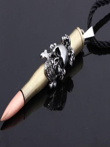 Punk Gothic Street Style AlloySkull Pendant Leather Strap Necklace Fashion Jewelry Club Wear