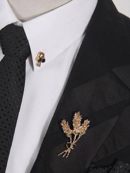 Unisex New Fashion Wheat Crystal Decoration Brooch Collar Brooch