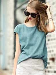 Spring Summer Women Fashion Slim Cotton Solid Blouse Tops Lapel Short-sleeved Simple Casual T-Shirt Blouse Tops