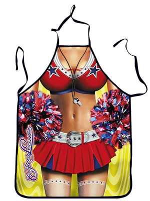 Sexy Cheer Leader Theme Printing Theme Apron Creative Cooking Aprons Costume Gifts