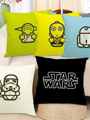 Fashion Cartoon Print Cute Cushion Cover Pillow Cover Linen Cushion Pillow 43x43cm/17x17'' Decorative Home Decor