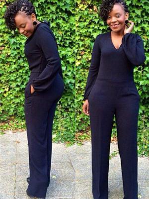 Women New Fashion V-neck Jumpsuit Rompers Ladies Frock Playsuit Overalls S-XL Available