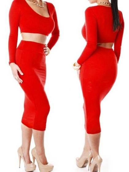 Womens 2PCS High Waisted Cropped Top+Skirt Dress Outfit Two Piece Bodycon DressBodysuit Bodycon Clubwear Summer Casual