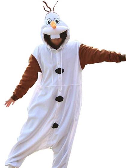 FROZEN Olaf Adult Men Women Unisex Animal Sleepsuit Kigurumi Cosplay Costume Pajamas Outfit Nonopnd Nightclothes Halloween Cheap Costume Clothing