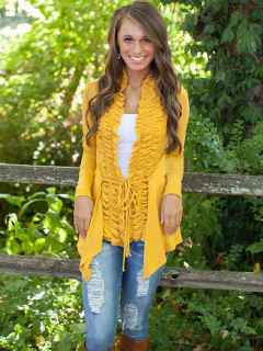 Women Loose Bohemian Style Irregular Trims Knitted Sweater Cardigans