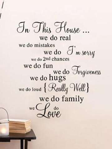 House Rules Vinyl Quote Wall Stickers Home Decor Living Room DIY Black Wall Art Decals Removable Sticker for Decoration