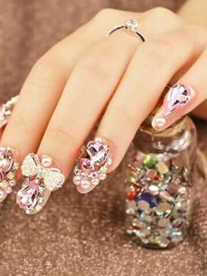 Women's Crystal Cross Ross Perfume Bottle Deer Antlers Bowknot Flowers Cherry Pattern DIY Sticker Nail Art Decals Nails Wraps Nail Tools Manicure