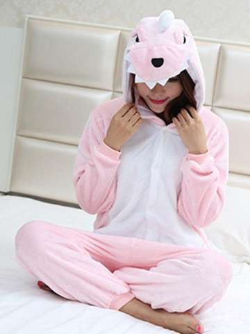 Pink Dinosaur Cartoon Animal Costume Pajamas Adult Pyjamas Unisex Pajamas