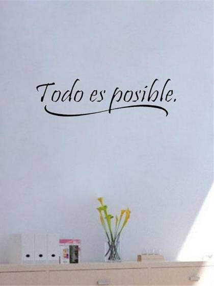 Spanish Wall Quotes Words Todo Es Possible Espanol Wall Stickers For Kids Rooms Home Decoration Wall Art decals