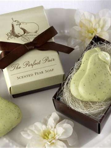 Creative Gift Handmade Mini Scented Soap Double Pears Design Soap For Wedding Xmas Party